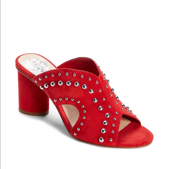 vince red mules